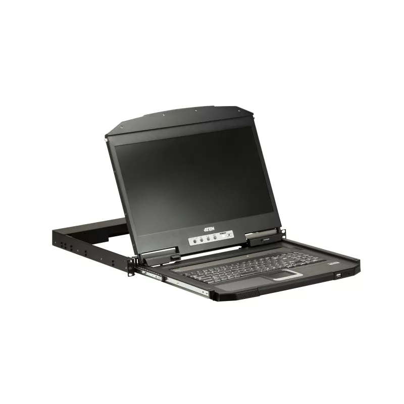 ATEN CL3700NW konsolė su 47 cm (18,5 inch) ekranu, 1920 x 1080 pikselių, metalas/plastikas, juoda, 1U