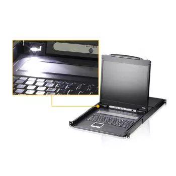 KVM jungiklis ATEN CL1308N montavimui į stelažą, juodos spalvos, PS/2 USB VGA