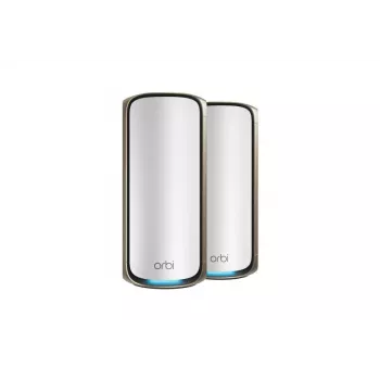 NETGEAR Orbi 970 serijos keturių juostų WiFi 7 palydovas, 2 vnt. komplektas, pilka
