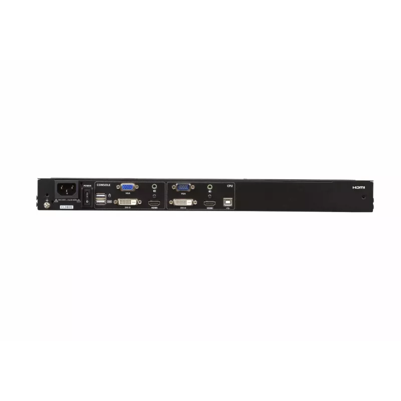 ATEN CL3800NW konsolė su 18,5 colių ekranu, 1920×1080, metalas/plastikas, juoda, 1U
