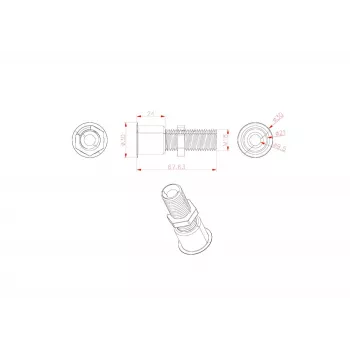 VivoLink VLDG24L-B stalo kabelio įvadas, juodas, didelis, iki 55 mm