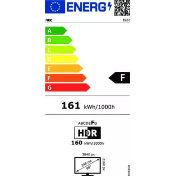 NEC MultiSync E988 Skaitmeninės reklamos plokščiasis ekranas 2,48 m (97,5 col.) LCD 350 cd/m² 4K Ultra HD juodas 24/7