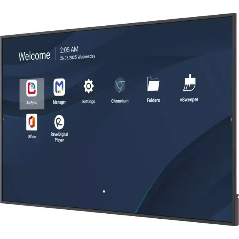 Komercinis 86 colių 4K LCD ekranas VIEWSONIC CDE8614-2C, 3840x2160, 500 cd/m², Android 14, Wi‑Fi, 24/7
