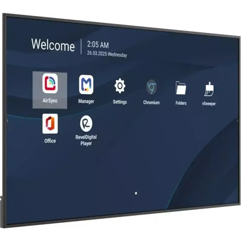 Komercinis 86 colių 4K LCD ekranas VIEWSONIC CDE8614-2C, 3840x2160, 500 cd/m², Android 14, Wi‑Fi, 24/7