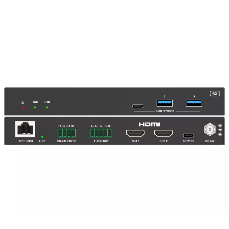 KVM prailgintuvas Vivolink VLUSBCEXT2X2 USB 2.0, 1920x1200, 150 m