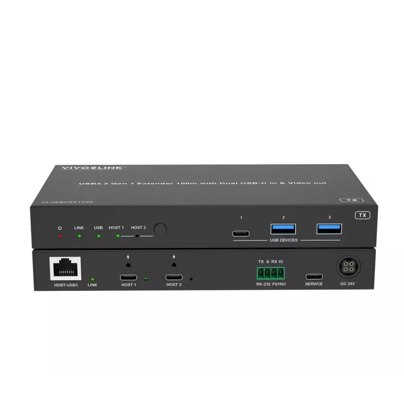 KVM prailgintuvas Vivolink VLUSBCEXT2X2 USB 2.0, 1920x1200, 150 m