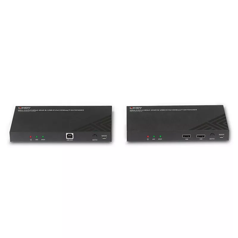 Lindy 100m Cat.6 HDMI 4K60, garso, IR ir RS-232 HDBaseT KVM prailgintuvas