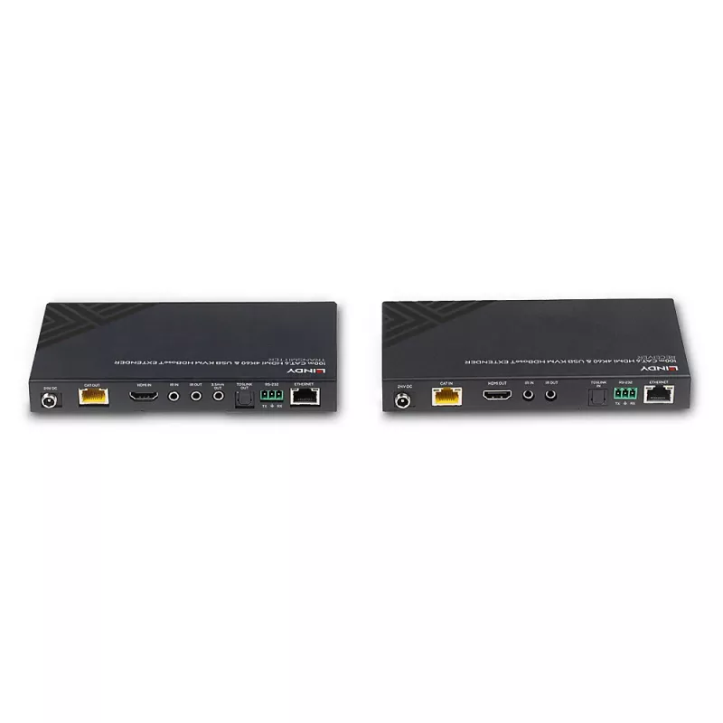 Lindy 100m Cat.6 HDMI 4K60, garso, IR ir RS-232 HDBaseT KVM prailgintuvas