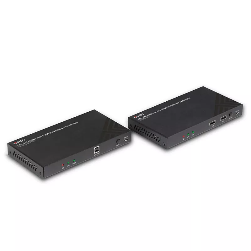 Lindy 100m Cat.6 HDMI 4K60, garso, IR ir RS-232 HDBaseT KVM prailgintuvas