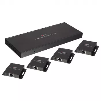 Siųstuvas ir imtuvas Lindy 70 m Cat.6 4 prievadų HDMI 4K30 IR skirstytuvas su kilpiniu išėjimu