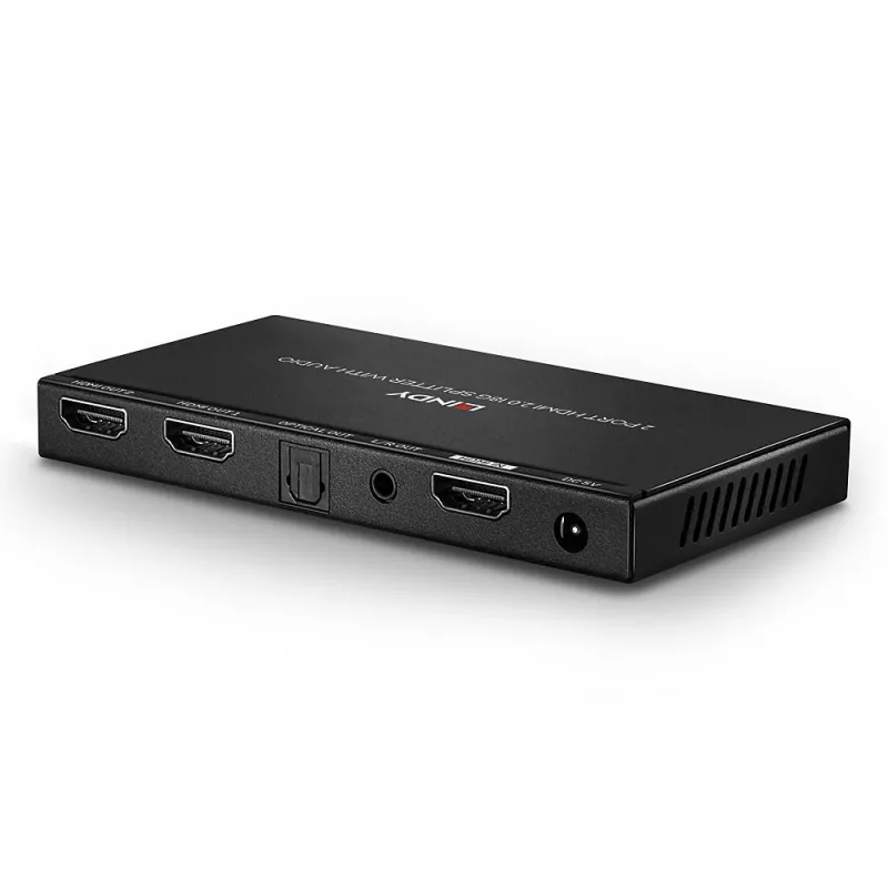HDMI skirstytuvas Lindy 2 prievadų HDMI 18G su garsu ir mažinimu