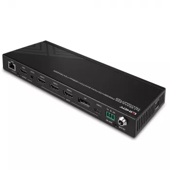 AV siųstuvas Lindy 5 prievadų sklandus pristatymo jungiklis HDBaseT plėstuvas 3840 x 2160 pikselių