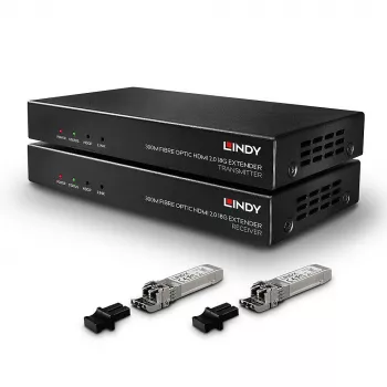 AV siųstuvas ir imtuvas Lindy 300m Šviesolaidinis HDMI 18G IR prailgintuvas