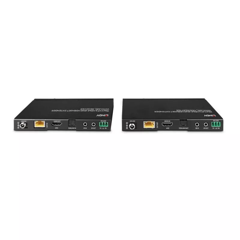 Lindy 70m Cat.6 HDMI 4K60, garsas, IR ir RS-232 HDBaseT ilgintuvas su ARC