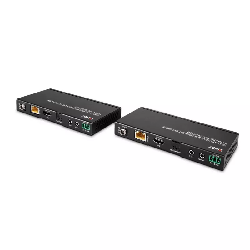 Lindy 70m Cat.6 HDMI 4K60, garsas, IR ir RS-232 HDBaseT ilgintuvas su ARC