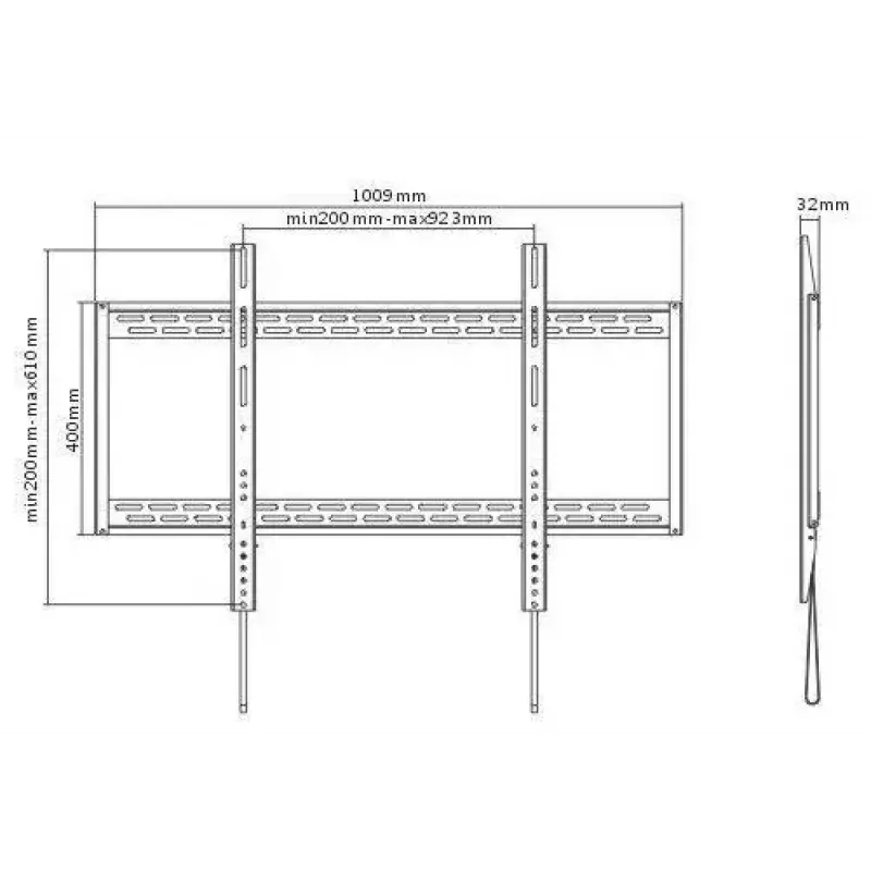 Vivolink VLMW60100 TV stovas / laikiklis 2,54 m (100 colių) Juodas