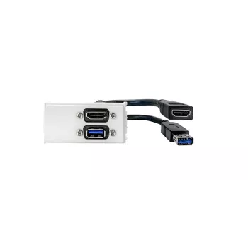 Vivolink WI221295 sieninis lizdas HDMI + USB A baltas 2 moduliai USB 3.2