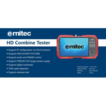 Ernitec 0070-24107-TESTER nešiojamas CCTV monitorius 7 colių 1920x1200 pikselių