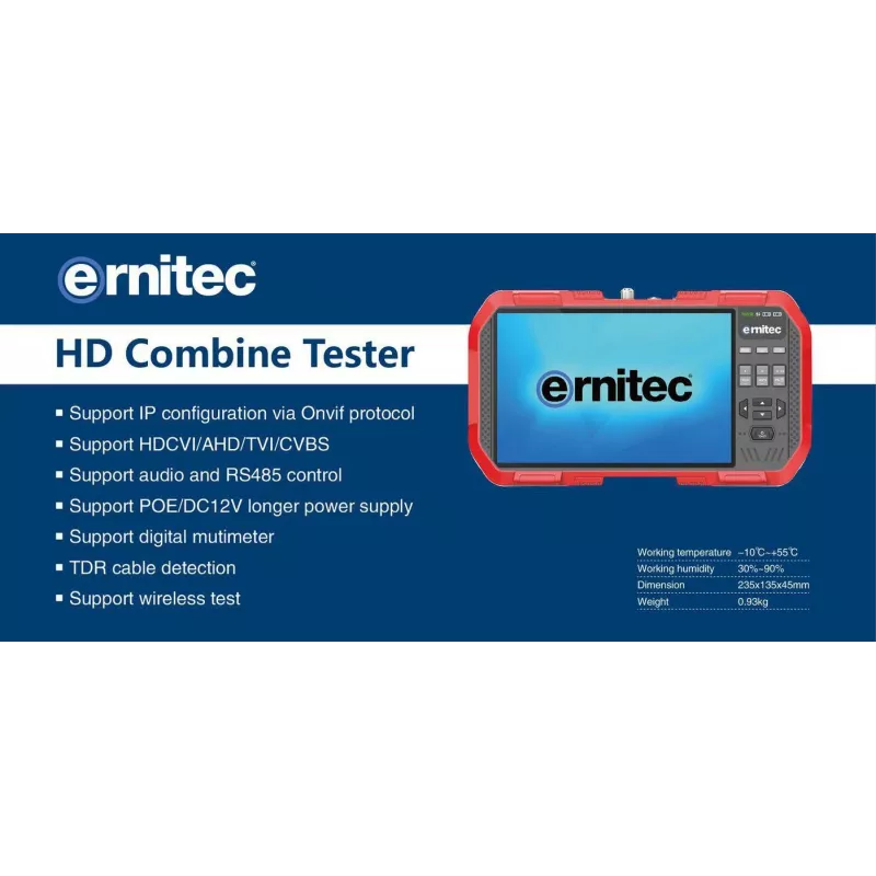 Ernitec 0070-24107-TESTER nešiojamas CCTV monitorius 7 colių 1920x1200 pikselių