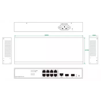 Tinklo jungiklis Ernitec ELECTRA-M08-1GB-150W 8 prievadų 1GB 150W