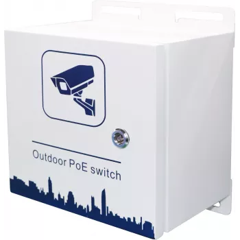 Ernitec ELECTRA-M10-OUTDOOR-200 valdomas L2 PoE tinklo jungiklis, 8× PoE + 2× SFP, IP66, pilka