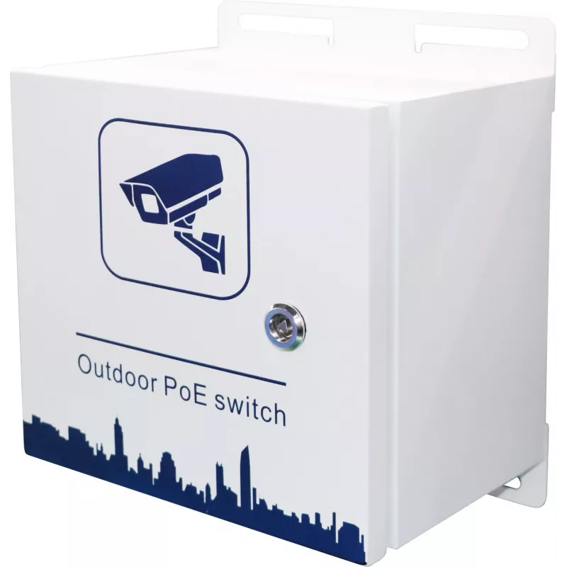 Ernitec ELECTRA-M10-OUTDOOR-200 valdomas L2 PoE tinklo jungiklis, 8× PoE + 2× SFP, IP66, pilka