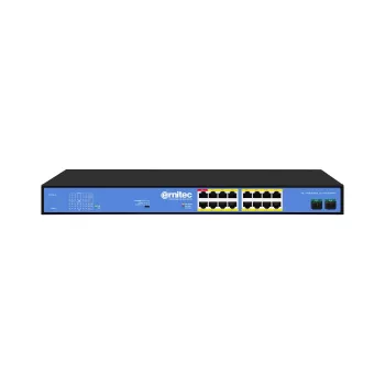ERNITEC ELECTRA-U16-1GB nevaldomas PoE jungiklis, 16 prievadų, 1 GbE aukštupio prievadas, 285W galios biudžetas