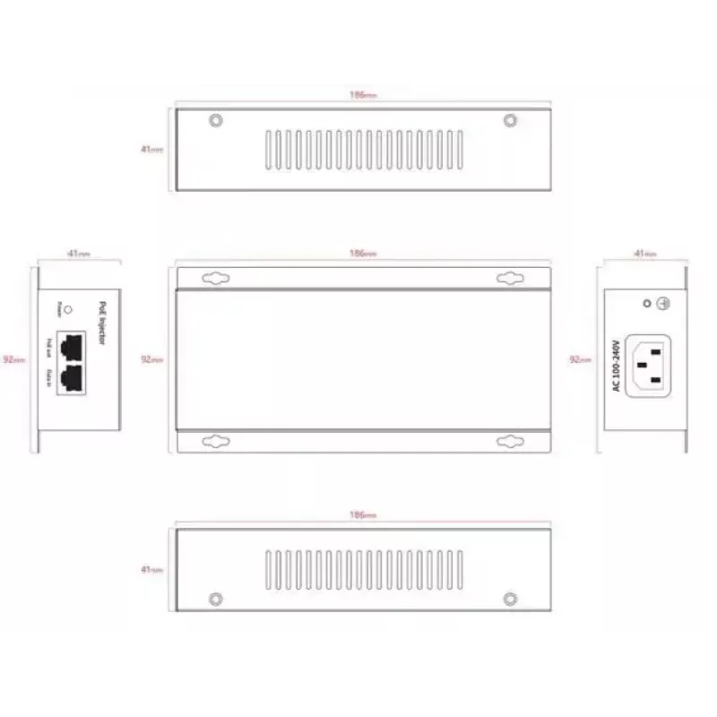 PoE adapteris Ernitec ELECTRA-POE-10GB-90W 10Gbps 90W