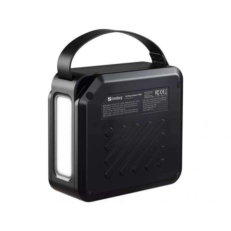 Nešiojama DC galios stotelė SANDBERG Sandberg DC Power Station 72000 – LMFP 72 000 mAh, DC ir USB-C įėjimas, juoda