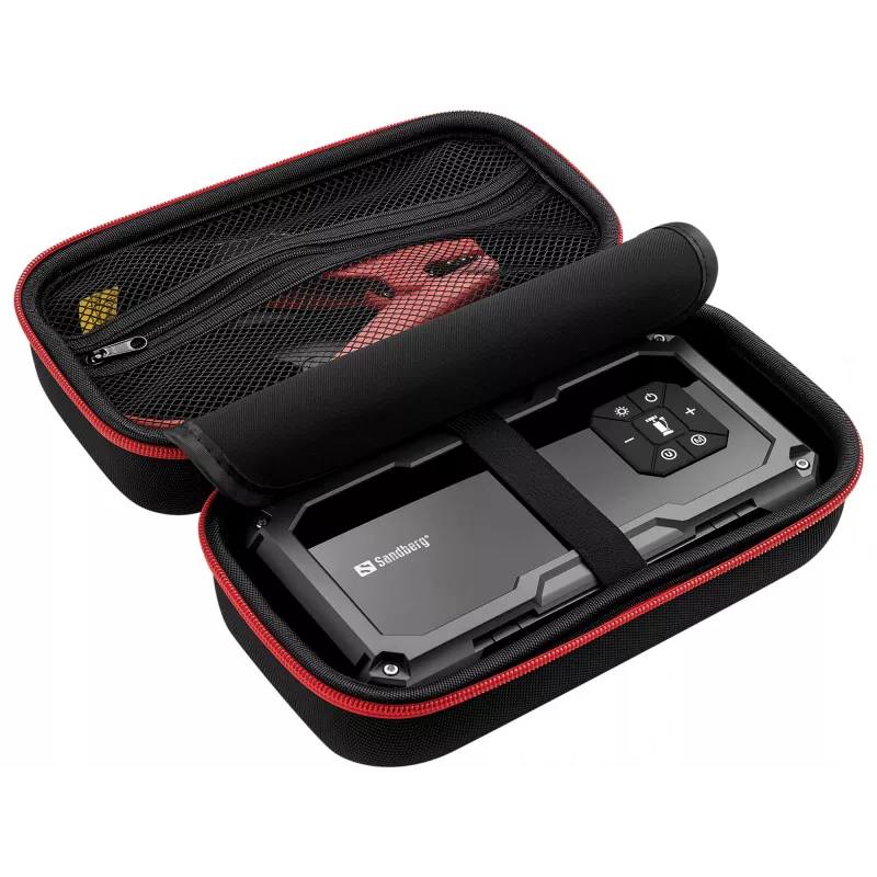 Kompaktiškas automobilio užvedimo įrenginys ir padangų pripūtimo siurblys SANDBERG Car Jumpstarter TirePump 10000