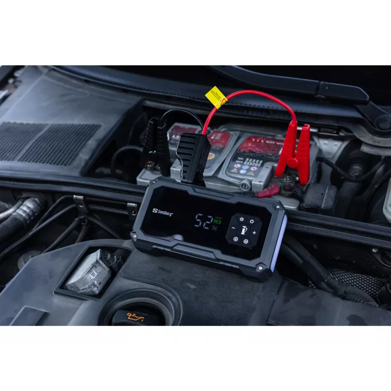 Kompaktiškas automobilio užvedimo įrenginys ir padangų pripūtimo siurblys SANDBERG Car Jumpstarter TirePump 10000