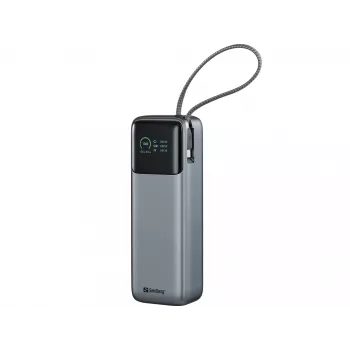 Nešiojamas powerbank SANDBERG All-in1 Powerbank 20000 PD 130W – 20000 mAh, LiPo, USB-A 1x, USB-C 1x, 130 W, juoda/pilka