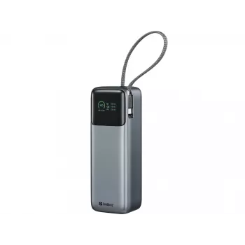 Powerbankas SANDBERG All-in1 27000 PD 240W – 27000 mAh LiPo, 240W išėjimas, 1× USB-A, 1× USB-C, 3,6V – Juoda/Pilka