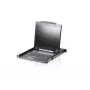 Rack konsolė ATEN CL3000N 19 colių (48,3 cm) LCD 1280x1024 VGA USB/PS/2 Šveicariška QWERTZ 1U Aliuminė Juoda