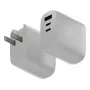 Greitasis GaN įkroviklis Native Union Fast GaN Charger PD 67W Baltas Intl 2C1A USB-C 2 prievadai 67W AC 100–240V apsauga nuo viršsrovių, viršįtampio ir perkaitimo