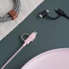 USB 2.0 duomenų kabelis Native Union BELT-ULC-ZEB-NP 2 m USB A į USB‑C / Micro‑USB B / Lightning juodas baltas