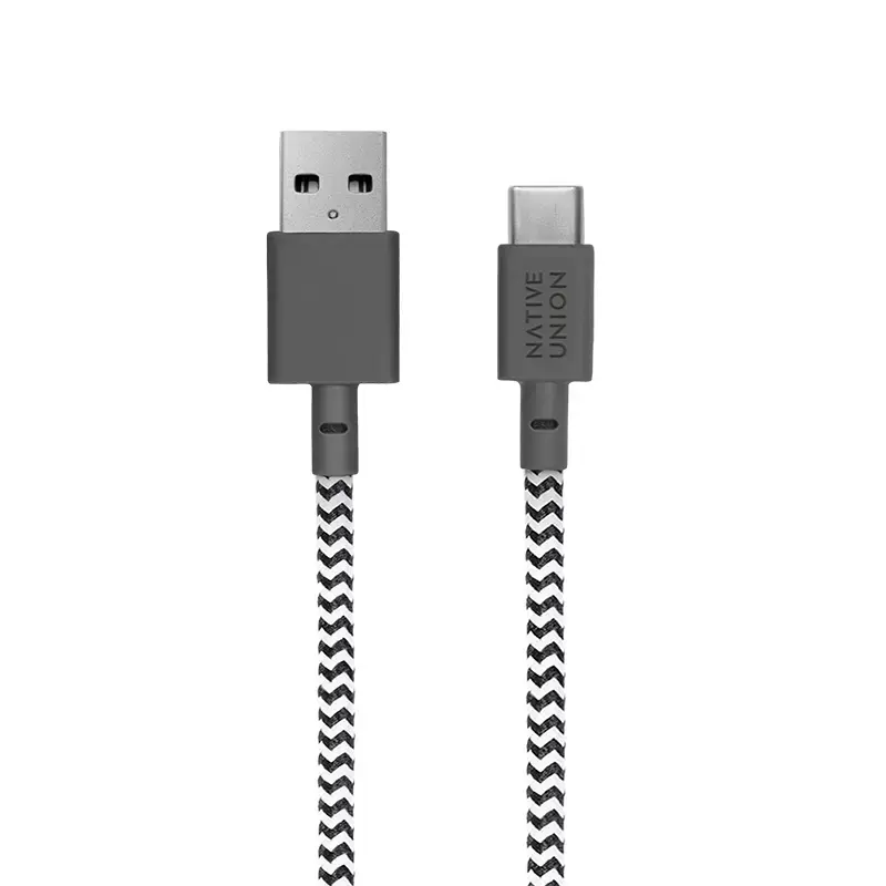 USB A į USB-C laidas Native Union Belt Cable XL 3 m Juoda Balta