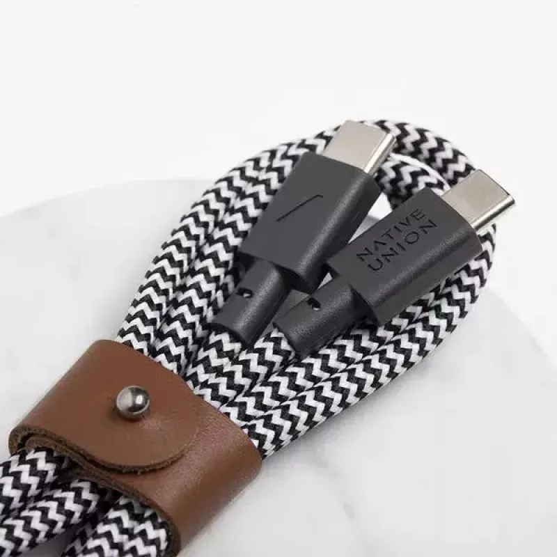 USB-C laidas Native Union BELT-C-ZEB-2-NP 1,2 m USB-C į USB-C juodas/baltas