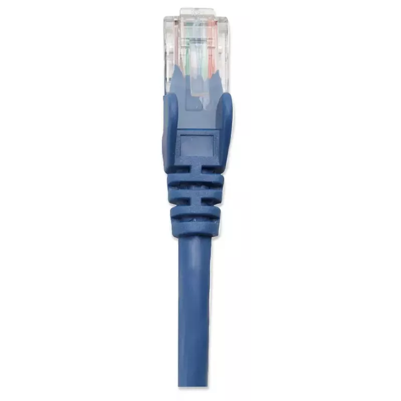 Intellinet tinklo kabelis Cat5e, 0,5 m, mėlynas, CCA, U/UTP, PVC, RJ45, auksuoti kontaktai, apsaugotas nuo užkliuvimo, su gaubteliu, garantija visam gyvenimui