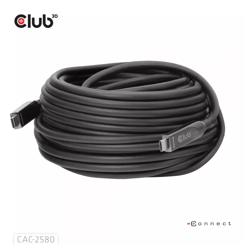 CLUB3D 15 m USB-C® laidas / 49.21 pėdos 8K60Hz 10Gbps 60W