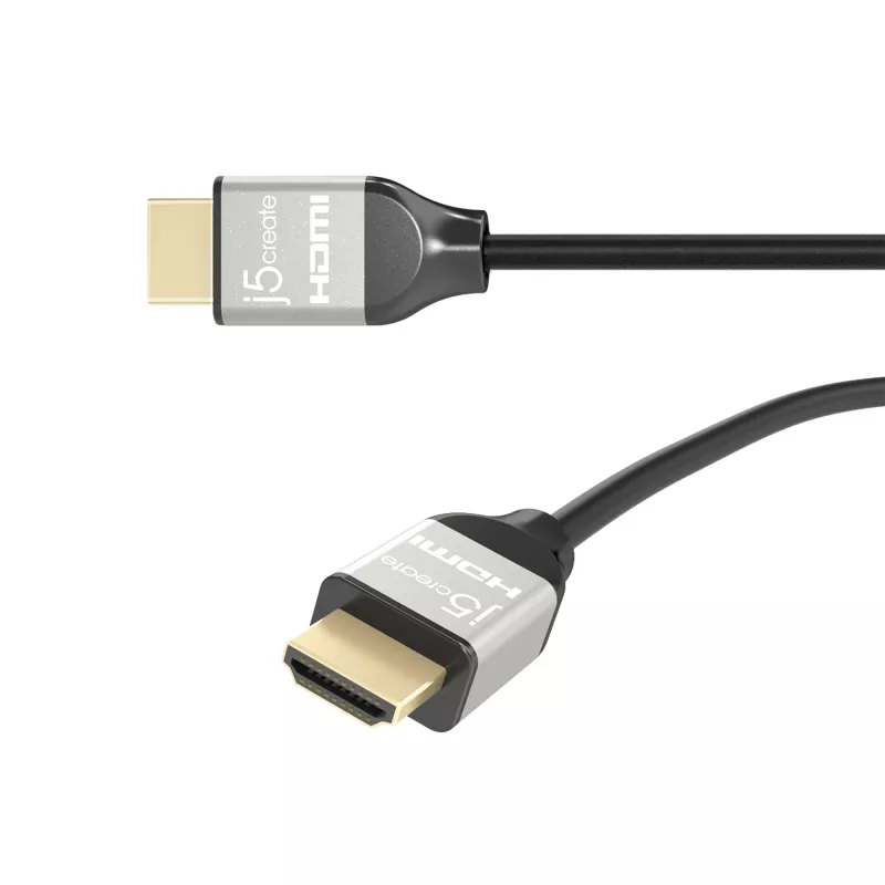 j5create JDC52 Ultra HD 4K HDMI™ kabelis, juodas ir pilkas, 2 m