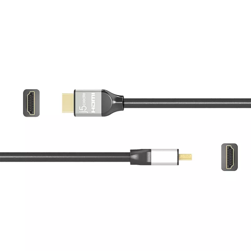 j5create JDC52 Ultra HD 4K HDMI™ kabelis, juodas ir pilkas, 2 m