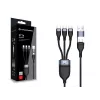 Conceptronic ETTA06B15C 3-in-1 100W greito įkrovimo duomenų laidas 1,5 m, trigubas USB-C, USB 2.0, E-Mark
