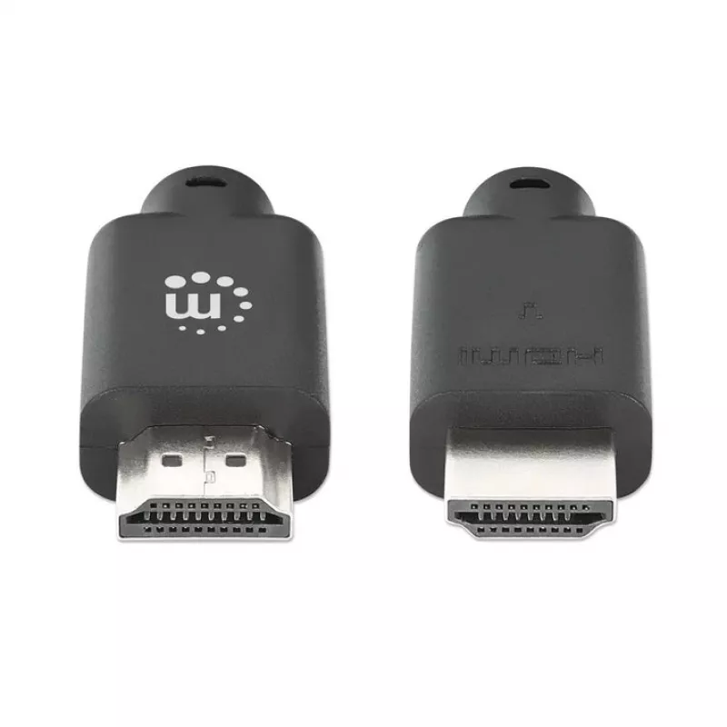 Manhattan HDMI 4K@60Hz laidas su Ethernet, 7,5 m, tinka visiems 4K ir 1080p/HD įrenginiams – vyriškas į vyrišką, juodas, Ultra HD 4k x 2k, viso gyvenimo garantija, Premium High Speed