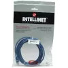 Intellinet tinklo jungiamasis kabelis Cat5e, 1 m, mėlynas, CCA, U/UTP, PVC, RJ45, paauksuoti kontaktai, apsaugotas nuo užkliuvimo, su gaubtuku, viso gyvenimo garantija