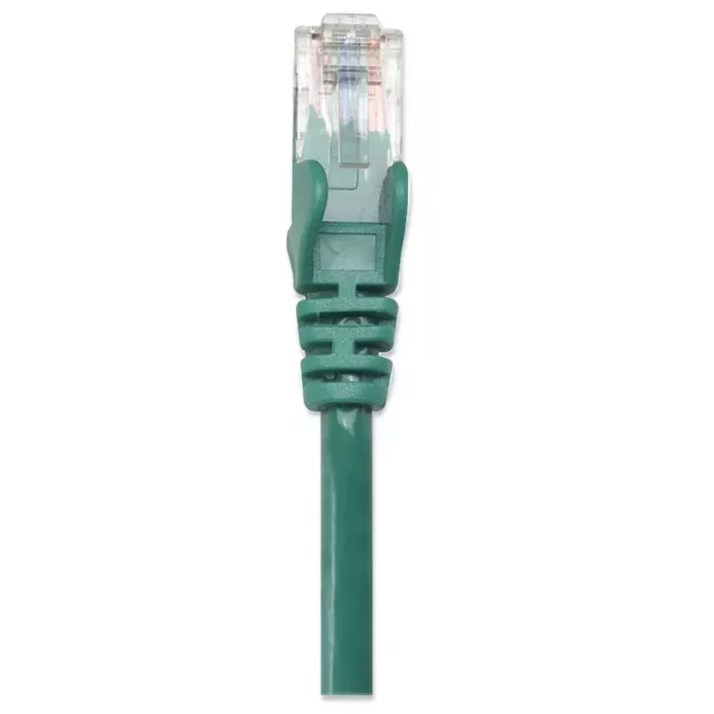 Intellinet tinklo kabelis Cat5e, 2 m, žalias, CCA, U/UTP, PVC, RJ45, paauksuoti kontaktai, be užkliuvimo, su gaubtu, viso gyvenimo garantija