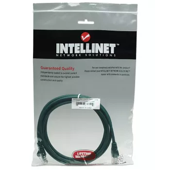 Intellinet tinklo laidas Cat5e, 5 m, žalias, CCA, U/UTP, PVC, RJ45, auksuoti kontaktai, be kliūčių, su apsauga, viso gyvenimo garantija