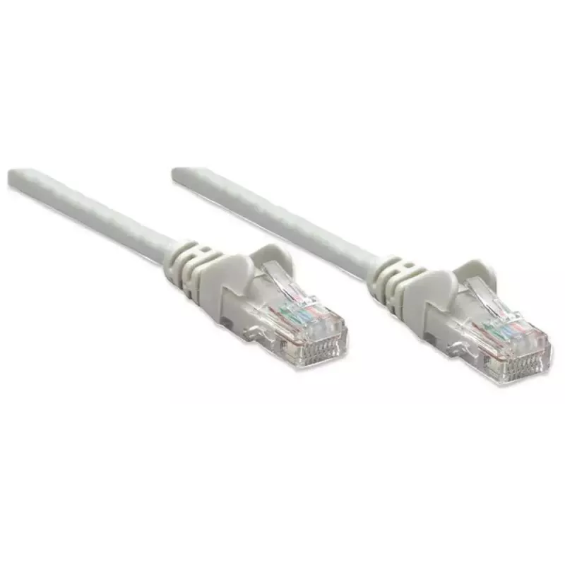 Intellinet tinklo jungiamasis kabelis Cat6, 1,5 m, pilkas, CCA, U/UTP, PVC, RJ45, paauksuoti kontaktai, apsauga nuo užkabinimo, batai, viso gyvenimo garantija