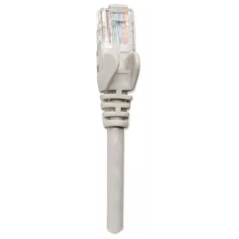 Intellinet tinklo jungiamasis kabelis Cat6, 1,5 m, pilkas, CCA, U/UTP, PVC, RJ45, paauksuoti kontaktai, apsauga nuo užkabinimo, batai, viso gyvenimo garantija