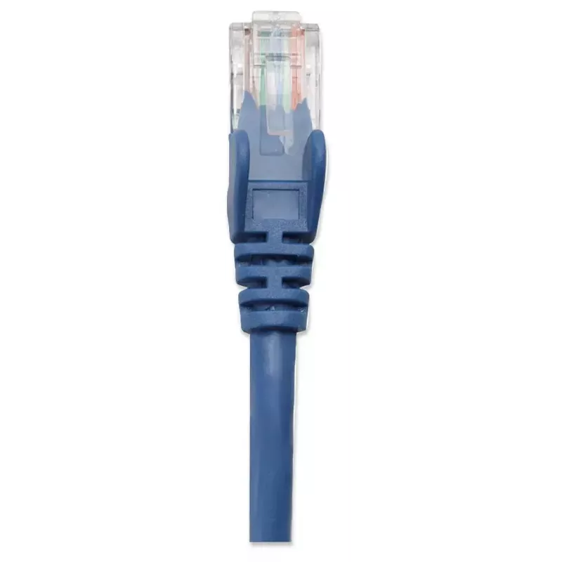 Intellinet tinklo laidas Cat5e, 3 m, mėlynas, CCA, U/UTP, PVC, RJ45, paauksuoti kontaktai, apsauga nuo užkliuvimo, guminiai gaubteliai, garantija visam gyvenimui